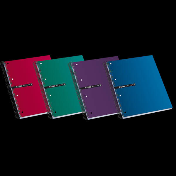 Enri Status A4+ Cuaderno Espiral Microperforado - Tapa Extradura - 120 Hojas - Colores Surtidos 5 pieza(s)