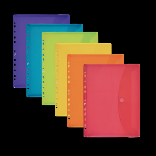 Oxford Multitalad con Velcro A5 - Organizador de Documentos - Tamaño A5 - Cierre con Velcro - Ideal para Guardar y Transportar Documentos (Precio unidad suelta)