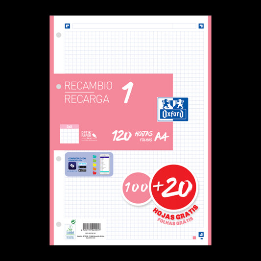 Oxford - 400158161 papel de cuaderno 210 x 297 mm (A4) 120 hojas