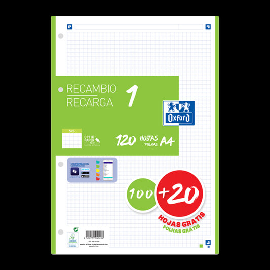 Oxford - 400158059 papel de cuaderno 210 x 297 mm (A4) 120 hojas