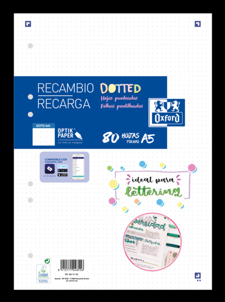 Oxford - RECAMBIO OXF. A4 80h 6 TAL.DOTS - Pack de 20 unidades