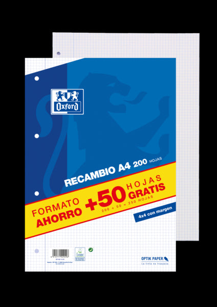 Oxford - 400119437 papel de cuaderno 210 x 297 mm (A4) 250 hojas