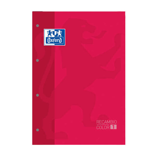 Oxford School Classic Cuaderno de Recambio - Tamaño A4 - Tapa Blanda - Encolado - 80 Hojas - Cuadricula 5x5 - Color Rojo 5 pieza(s)