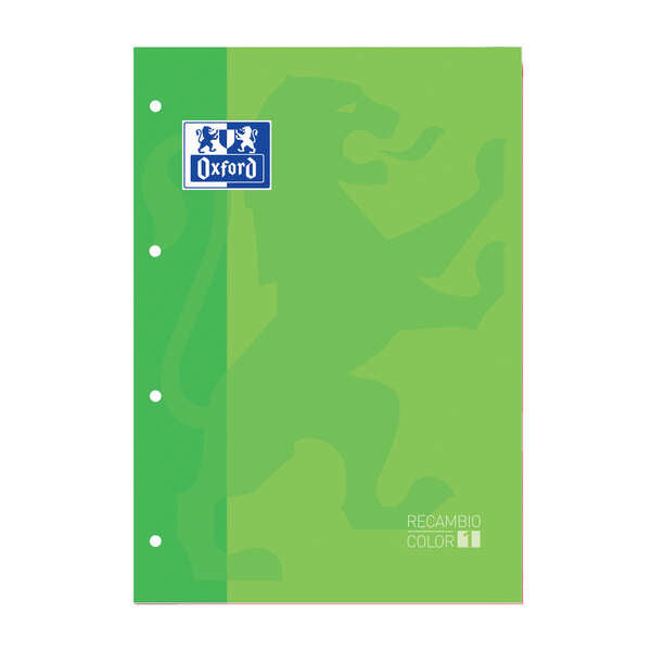 Oxford School Classic Cuaderno de Recambio - Tamaño A4 - Tapa Blanda - Encolado - Cuadricula 5x5 - 80 Hojas - Color Verde Manzana 5 pieza(s)