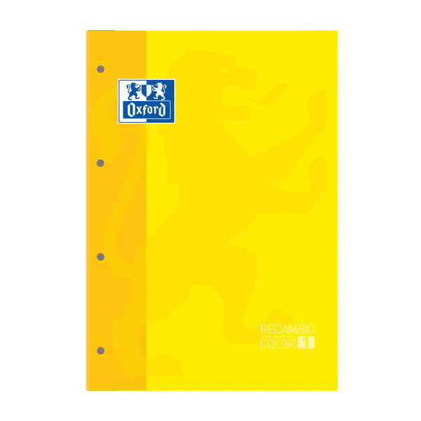 Oxford School Classic Cuaderno de Recambio A4 - Tapa Blanda - Encolado - 80 Hojas - Cuadricula 5x5 - Color Amarillo 5 pieza(s)