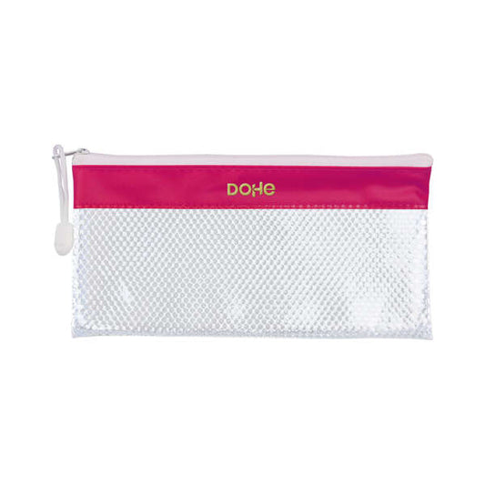 Dohe Bolsa Apaisada Tamaño 22x11cm - Fabricada en PVC - Resistente al Agua - Ideal para Viajes - Cierre de Cremallera - Banda Color Fucsia 1 pieza(s)