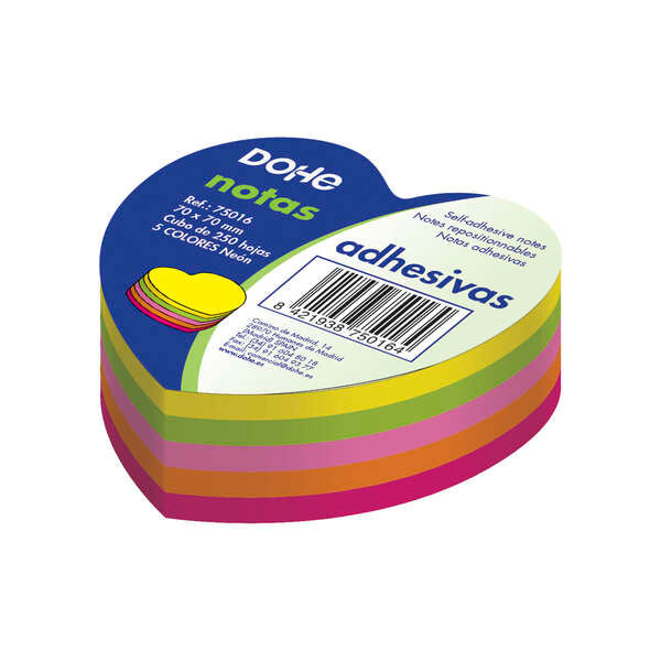 Dohe Cubos de Notas Reposicionables Neon - 75mm - Cubo de 250 Hojas - Papel de 75gr - Ideal para Oficina y Escuela 12 pieza(s)