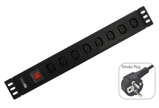 WP - WPN-PDU-G05-08 base múltiple 2 m 8 salidas AC Negro