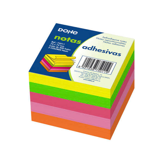 Dohe Cubos de Notas Reposicionables - 75mmx75mm - Cubo de 400 Hojas - Papel de 75gr - Ideales para Oficina y Escuela 6 pieza(s)