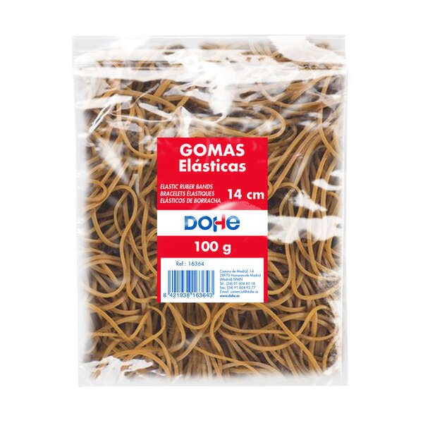 Dohe Gomas Elasticas - Longitud 14cm - Fabricadas en Latex de Gran Resistencia y Elasticidad - Bolsa de 100gr 1 pieza(s)