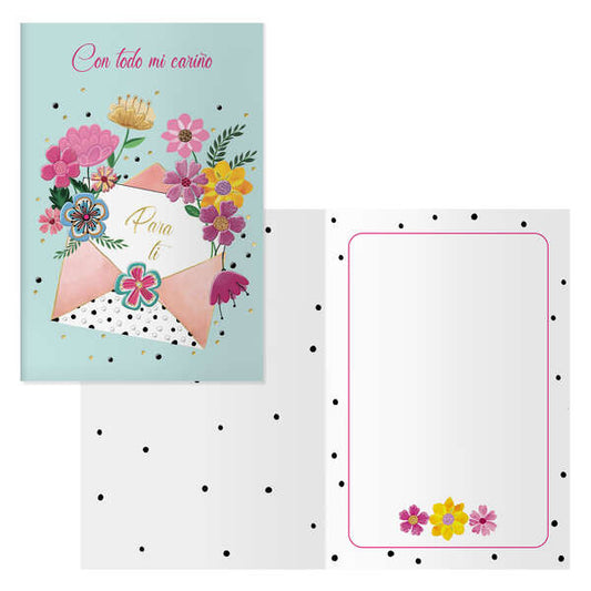 Dohe Pack de 6 Tarjetas de Felicitacion - 11.5x17cm - Impresion a Todo Color - Estampaciones con Pelicula de Color - Estampacion en Seco - Papel Offset Blanco de 300gr - Incluye Sobre de Color 1 pieza(s)