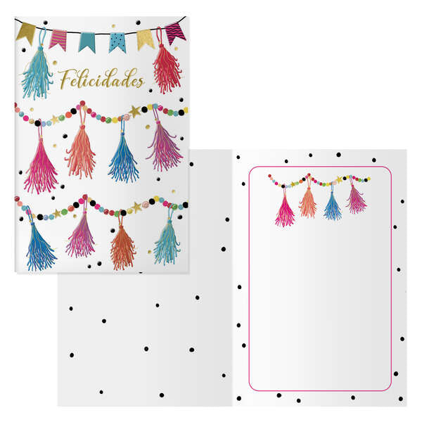 Dohe Pack de 6 Tarjetas de Felicitacion de Cumpleaños - 11.5x17cm - Impresas a Todo Color - Estampaciones con Pelicula de Color - Estampacion en Seco - Papel Offset Blanco de 300 gr 1 pieza(s)