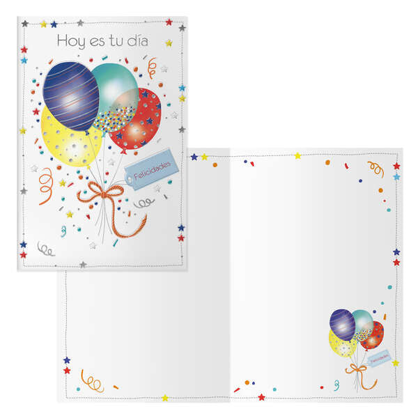 Dohe Pack de 6 Tarjetas de Felicitacion de Cumpleaños - 11.5x17cm - Impresas a Todo Color - Estampaciones con Pelicula de Color - Estampacion en Seco - Papel Offset Blanco de 300gr - Incluye Sobre de Color 1 pieza(s)