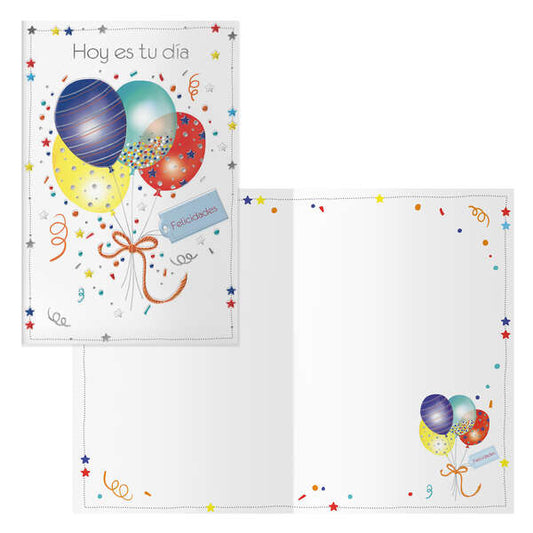 Dohe Pack de 6 Tarjetas de Felicitacion de Cumpleaños - 11.5x17cm - Impresas a Todo Color - Estampaciones con Pelicula de Color - Estampacion en Seco - Papel Offset Blanco de 300gr - Incluye Sobre de Color 1 pieza(s)