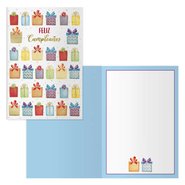 Dohe Pack de 6 Tarjetas de Felicitacion de Cumpleaños - 11.5x17cm - Impresion a Todo Color - Estampaciones con Pelicula de Color - Estampacion en Seco - Papel Offset Blanco de 300gr - Incluye Sobre de Color 1 pieza(s)