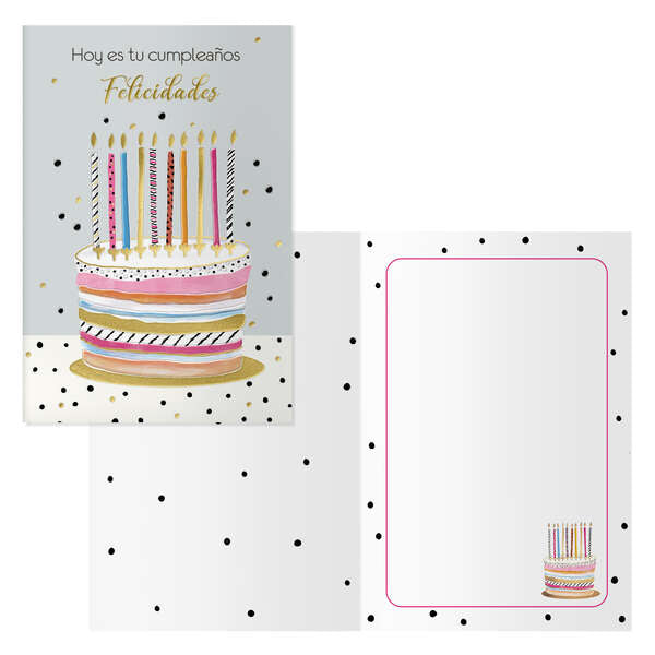 Dohe Pack de 6 Tarjetas de Felicitacion de Cumpleaños - 11.5x17cm - Impresion a Todo Color - Estampaciones con Pelicula de Color - Estampacion en Seco - Papel Offset Blanco de 300gr - Incluye Sobre de Color 1 pieza(s)