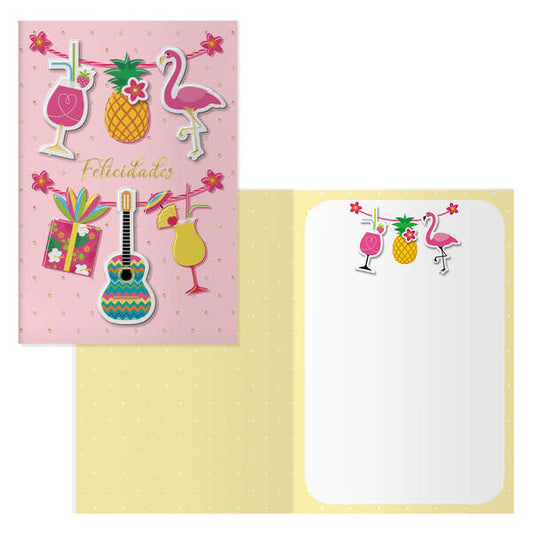 Dohe Pack de 6 Tarjetas de Felicitacion de Cumpleaños - 11.5x17cm - Impresion a Todo Color - Estampaciones con Pelicula de Color - Estampacion en Seco - Papel Offset Blanco de 300gr - Incluye Sobre de Color 1 pieza(s)