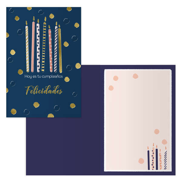 Dohe Pack de 6 Tarjetas de Felicitacion de Cumpleaños - 11.5x17cm - Impresion a Todo Color - Estampaciones con Pelicula de Color - Estampacion en Seco - Papel Offset Blanco de 300gr - Incluye Sobre de Color 1 pieza(s)