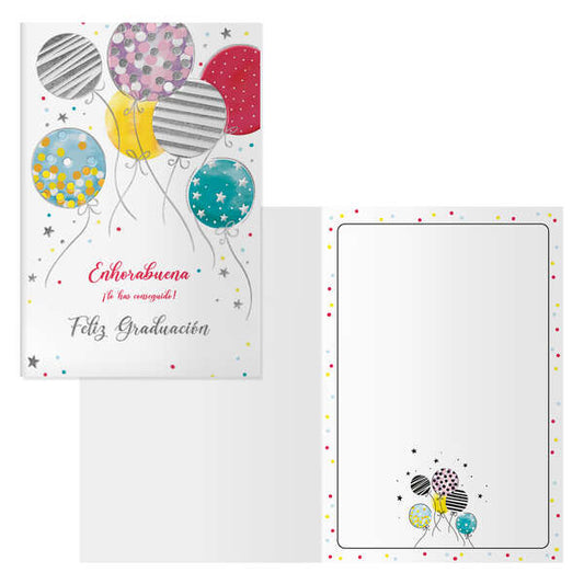 Dohe Pack de 6 Tarjetas de Felicitacion de Graduacion - 11.5x17cm - Impresion a Todo Color - Estampaciones con Pelicula de Color - Estampacion en Seco - Papel Offset Blanco de 300gr - Incluye Sobre de Color 1 pieza(s)