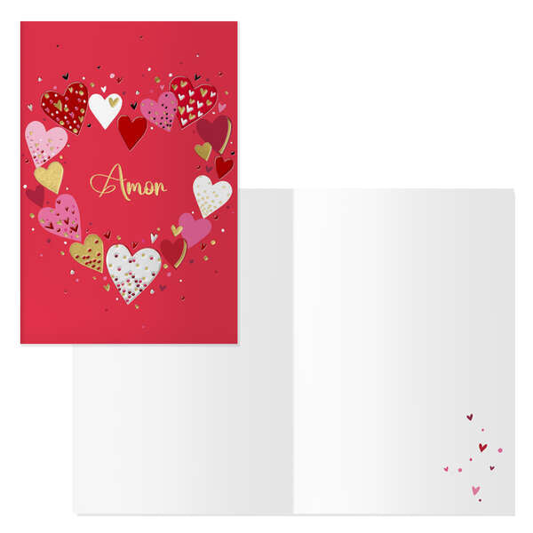 Dohe Pack de 6 Tarjetas de Felicitacion de San Valentin - 11.5x17cm - Impresas a Todo Color - Estampaciones con Pelicula de Color - Estampacion en Seco - Papel Offset Blanco de 300gr - Incluye Sobre de Color 1 pieza(s)