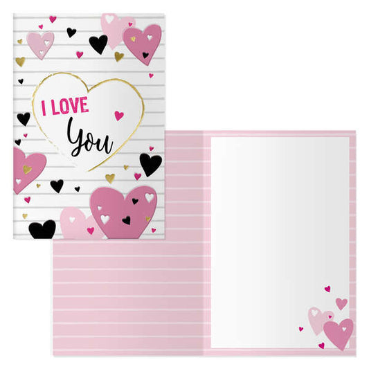 Dohe Pack de 6 Tarjetas de Felicitacion de San Valentin - 11.5x17cm - Impresas a Todo Color - Estampaciones con Pelicula de Color - Estampacion en Seco - Papel Offset Blanco de 300gr - Incluye Sobre de Color 1 pieza(s)