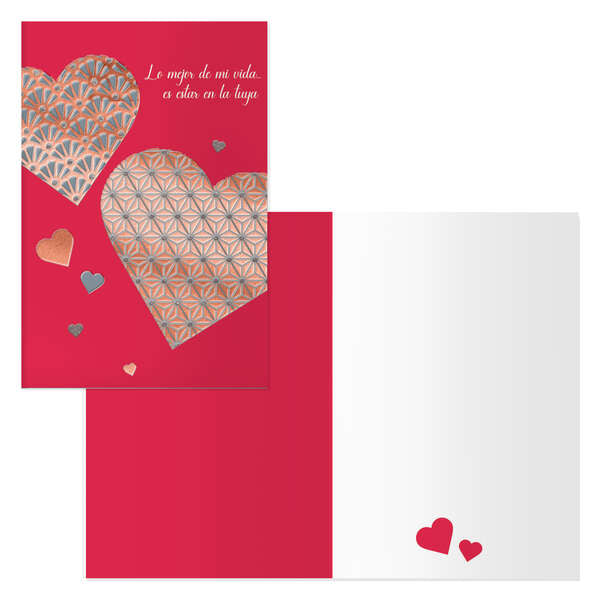 Dohe Pack de 6 Tarjetas de Felicitacion de San Valentin - 11.5x17cm - Impresas a Todo Color - Estampaciones con Pelicula de Color - Estampacion en Seco - Papel Offset Blanco de 300gr - Incluye Sobre de Color 1 pieza(s)