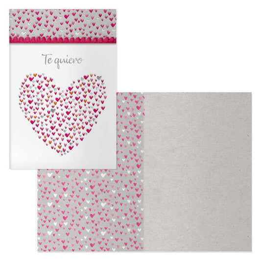 Dohe Pack de 6 Tarjetas de Felicitacion de San Valentin - 11.5x17cm - Impresas a Todo Color - Estampaciones con Pelicula de Color - Estampacion en Seco - Papel Offset Blanco de 300gr - Incluye Sobre de Color 1 pieza(s)