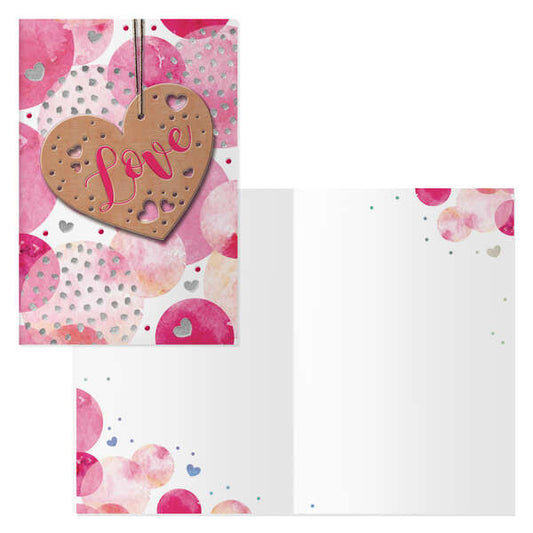 Dohe Pack de 6 Tarjetas de Felicitacion de San Valentin - 11.5x17cm - Impresas a Todo Color - Estampaciones con Pelicula de Color - Estampacion en Seco - Papel Offset Blanco de 300gr - Incluye Sobre de Color 1 pieza(s)