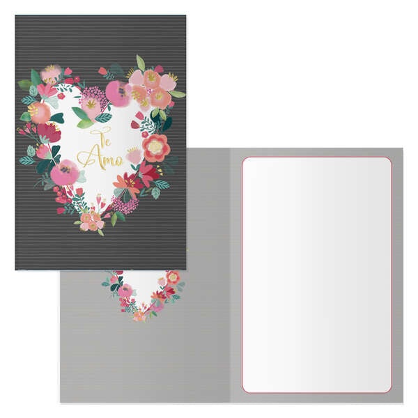 Dohe Pack de 6 Tarjetas de Felicitacion de San Valentin - 11.5x17cm - Impresion a Todo Color - Estampaciones con Pelicula de Color - Estampacion en Seco - Papel Offset Blanco de 300gr - Incluye Sobre de Color 1 pieza(s)