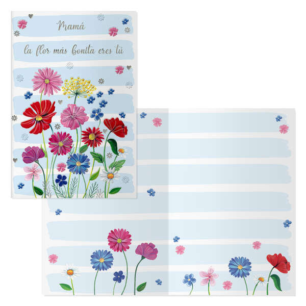 Dohe Pack de 6 Tarjetas de Felicitacion Dia de la Madre - 11.5x17cm - Impresas a Todo Color - Estampaciones con Pelicula de Color - Estampacion en Seco - Papel Offset Blanco de 300gr - Incluye Sobre de Color 1 pieza(s)