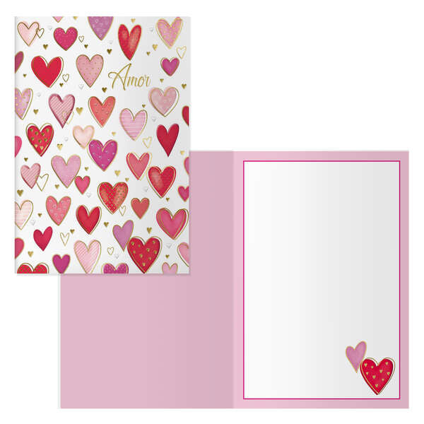 Dohe Love Pack de 6 Tarjetas de Felicitacion para Parejas - 11.5x17cm - Impresas a Todo Color - Estampaciones con Pelicula de Color - Estampacion en Seco - Papel Offset Blanco de 300gr - Incluye Sobre de Color 1 pieza(s)