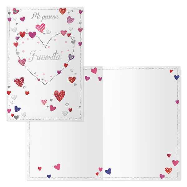 Dohe Delicia Pack de 6 Tarjetas de Felicitacion San Valentin - 11.5x17cm - Impresion a Todo Color - Estampaciones con Pelicula de Color - Estampacion en Seco - Papel Offset Blanco de 300gr - Incluye Sobre de Color 1 pieza(s)