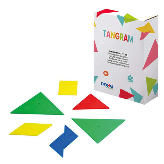 Dohe Tangram de Madera - 7 Piezas - Favorece la Imaginacion y Creatividad - Desarrollo del Sentido Espacial - Recomendado para Segundo Ciclo de Primaria 1 pieza(s)