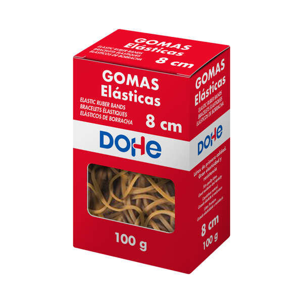 Dohe Gomas Elasticas - Longitud 8cm - Fabricadas en Latex de Gran Resistencia y Elasticidad - Caja de 100gr 1 pieza(s)