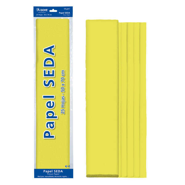 Dohe Papel Seda de 18g - 50x70cm - Ideal para Manualidades y Decoracion - Se Sirve en Bolsas de 25 Hojas 1 pieza(s)