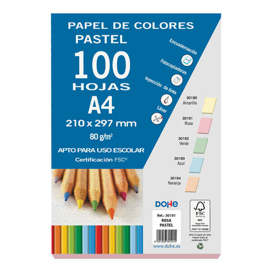 Dohe Papel Multifuncion Color Pastel - 80g - Apto para Fotocopiadoras, Impresoras Laser y Chorro de Tinta - Ideal para Uso Escolar 1 pieza(s)