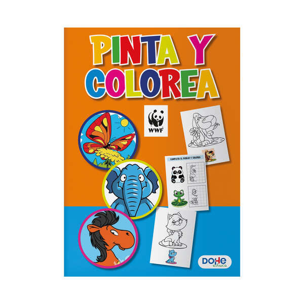 Dohe Libro de Colorear con Dibujos de Animales - Cubierta de Cartulina de 350gr - Interior de 30 Hojas en Papel de 120gr - Ideal para Lapices de Colores y Pinturas de Cera 1 pieza(s)