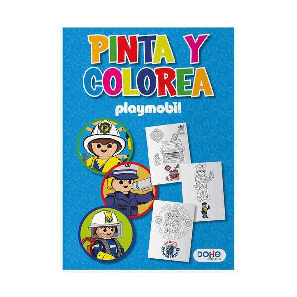 Dohe Libro de Colorear Playmobil Police - Cubierta de Cartulina de 350gr - Interior de 30 Hojas en Papel de 120gr - Ideal para Lapices de Colores y Pinturas de Cera 1 pieza(s)