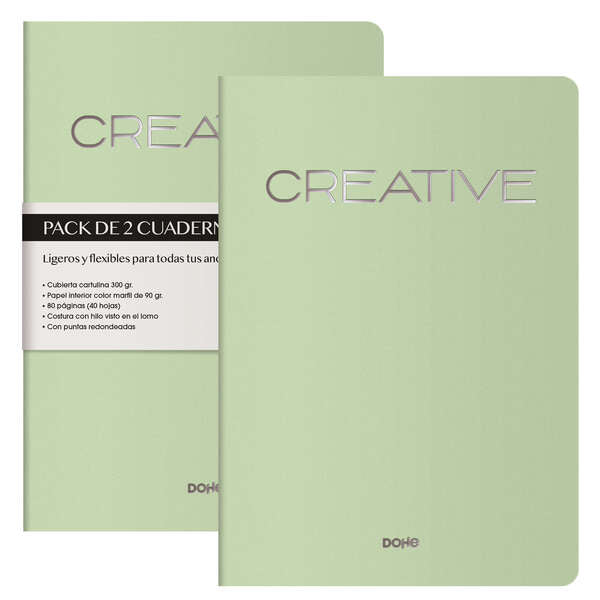 Dohe Cuadernos de Cartulina de Colores - 300gr - Estampacion en Portada - Puntas y Lomo Redondos - 40 Hojas Lisas - Papel Ahuesado 90gr - Rencuadernacion Cosida 2 pieza(s)