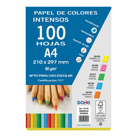 Dohe Papel Multifuncion de 80g - Apto para Fotocopiadoras e Impresoras - 210x297mm - Color Amarillo 1 pieza(s)