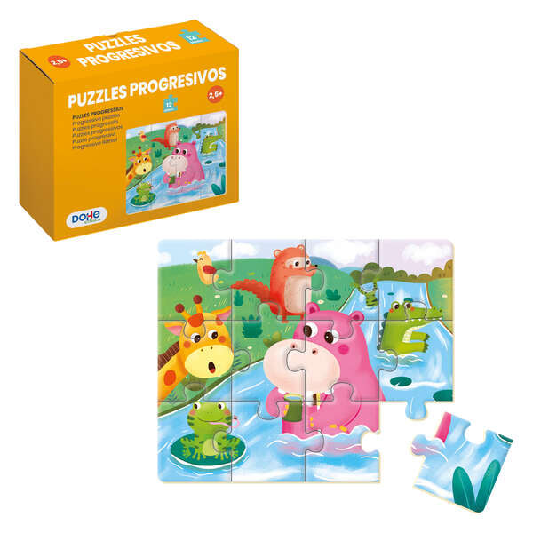 Dohe Puzzle Educativo para Niños - 12 Piezas - Doble Capa de Carton y Contrachapado - Estimula la Imaginacion y el Razonamiento 1 pieza(s)