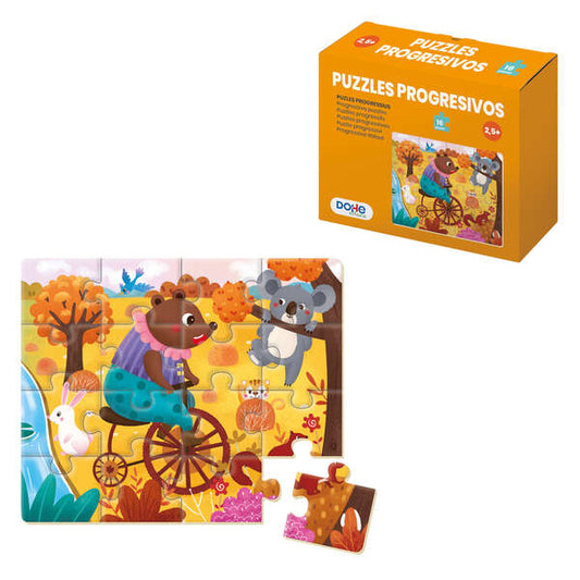 Dohe Puzzle Educativo para Niños - 16 Piezas - Doble Capa de Carton y Contrachapado - Estimula Imaginacion y Razonamiento - Colores y Dibujos Atractivos 1 pieza(s)