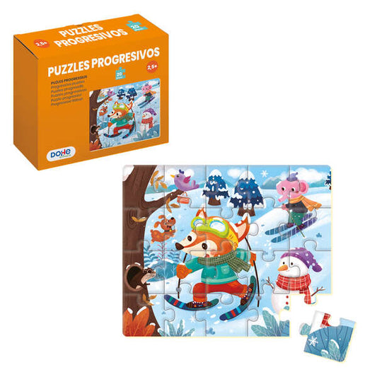 Dohe Puzzle Educativo para Niños - 20 Piezas - Doble Capa de Carton y Contrachapado - Estimula la Imaginacion y el Razonamiento - Colores y Dibujos Atractivos 1 pieza(s)