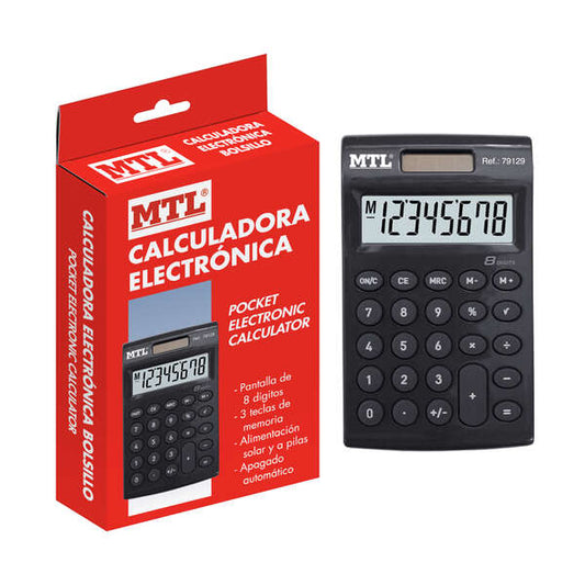 Dohe Calculadora Electronica de 8 Digitos - Alimentacion Solar y a Pilas - 3 Teclas de Memoria - Apagado Automatico - Formato Mini 1 pieza(s)