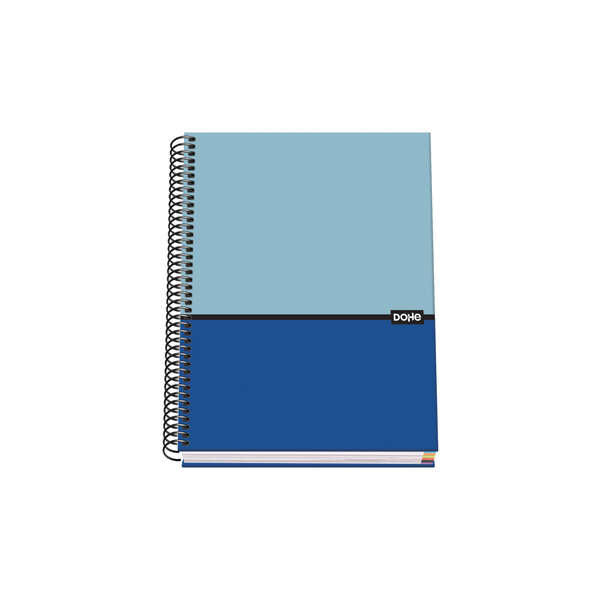 Dohe Cuaderno en Espiral A5 - 162x210mm - Tapa Dura con Carton Forrado - Interior de 100 Hojas de Papel Offset de 90gr - Cuadricula de 5mm con Banda de Color 1 pieza(s)