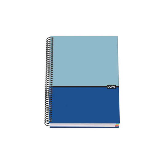 Dohe Cuaderno en Espiral A5 - 162x210mm - Tapa Dura con Carton Forrado - Interior de 100 Hojas de Papel Offset de 90gr - Cuadricula de 5mm con Banda de Color 1 pieza(s)