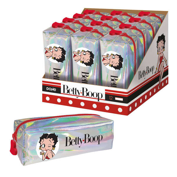 Dohe Expositor de 12 Portadodos Cuadrados Brillantes de Betty Boop - 200mm - Material Flexible y Resistente - Cierre con Cremallera de Color 12 pieza(s)