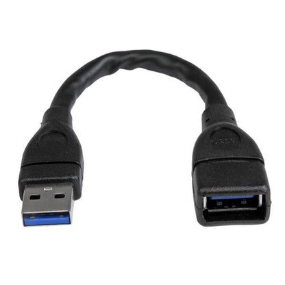 StarTech.com - Cable de 15cm Extensor USB 3.0 - Alargador USB 3.0 SuperSpeed Negro