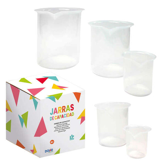 Dohe Juego de Jarras graduadas de Plastico - 1L, 0.5L, 0.25L, 100Ml, 50ml - Recomendado para Tercer Ciclo de Primaria 1 pieza(s)