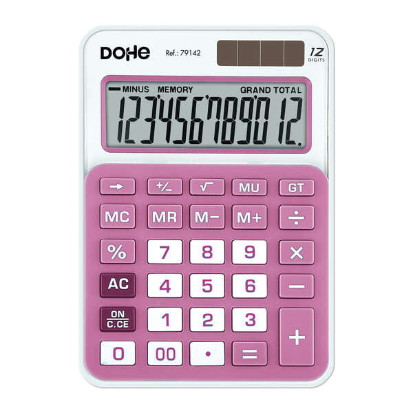 Dohe Calculadora Electronica de 12 Digitos - Alimentacion Solar y a Pilas - 4 Teclas de Memoria - Apagado Automatico - Teclas de Gran Formato - Funciones de Raiz Cuadrada y Mark Up 1 pieza(s)